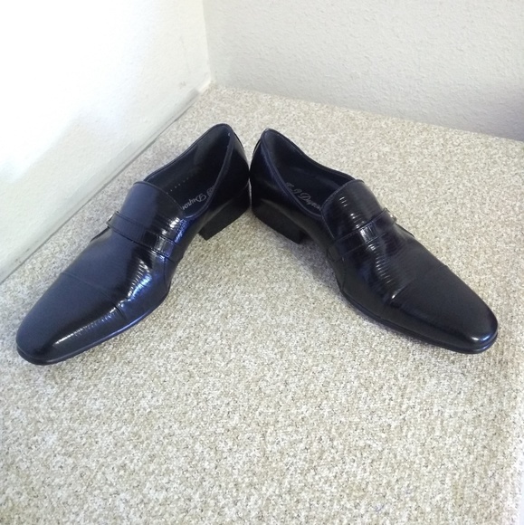King Dupont Black Embossed Leather Dress Shoes main image 3
